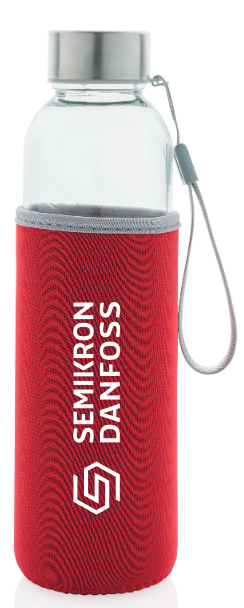 Semikron Danfoss Glass bottle with neoprene sleeve