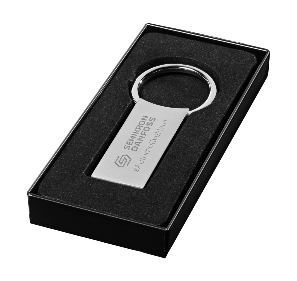 Rectangular keychain - silver
